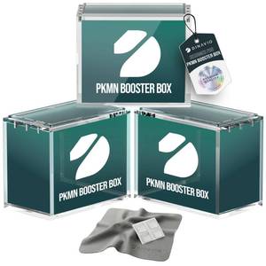 lot 19549 image: Dinavio Crafthouse PKMN Booster Box Case Acrylic Display Stackable 3 Pack - 8mm  5mm Ultra Thick Acrylic - PKMN Booster Box Case Protector - Compatible with PKMN Booster Boxes (3 Pack)