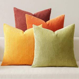 lot 19561 image: MIULEE Decorative Throw Pillow Covers 20x20 Inch Set of 4, Vibrant Cushion Covers Vintage Retro Home Fall Decor Mix and Match Color Clash Design for Sofa Couch Bed Living Room Yellow Orange Rust