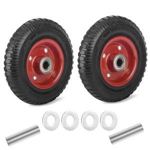 lot 19571 image: 8 Inch Caster Wheels, Industry and Farms All-Terrain Heavy Duty Rubber Caster Wheel,Metal Ball Bearing Wheels Load 1200lbs,for Logging Cart, Dolly, Trolley, Wagon and Chicken Coop