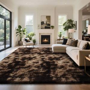 lot 19584 image: yongyangjuxin Fluffy Rug Shaggy Area Rug, Mottling Brown 8x10 Area Rugs for Living Room, Large Shag Area Rugs for Bedroom Kids Room Home Decor, Upgrade Anti-Skid Rectangular Fuzzy Rugs