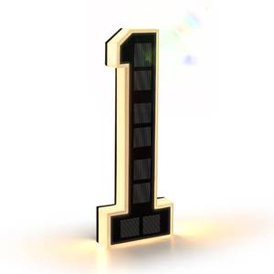 lot 20255 image: ISUNMEA 9 Inch Solar Lighted House Numbers for Outside, Light Up Waterproof LED Address Numbers Signs for Houses, Large Personalized Illuminated Exterior Modern House Numbers Light (1-Black, 9IN)