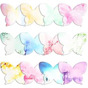 lot 20277 image: Breling 360 Pieces Sticky Notes Cute Butterfly Shaped Self-Sticky Notes Colored Watercolor Sticky Party Favor Note Memo Pads for Reminders Studying School Home Family Office Supplies