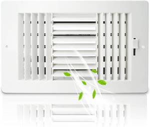 lot 20281 image: 12 x 6in (Duct Opening Size) FanGoFast Ceiling Register Air Vent Cover Three-Way Plastic Ventilation Adjustable Grille for Home, Office, Bathroom Ceiling and Sidewallin
