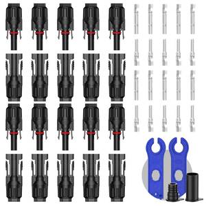 lot 20286 image: 10 Pairs Solar Connector (10AWG), 20Pcs Solar Panel Cable Connectors Adapter MaleFemale IP68 1000V 30A 10AWG 12AWG 14AWG Waterproof Dustproof Connector with 2 Spanners (10 Pairs Solar Connectors)