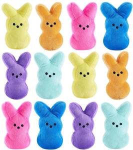 lot 20303 image: PERUKOYO 12PCS Easter Bunny Stuffed Plush,Easter Basket Stuffers Toys for Kids,Easter Bunny Bulk Stuffies Animals Plushie,Easter Egg Fillers,Easter Gifts for Kids Boys Girls Toddler