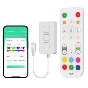 lot 20325 image: PAUTIX Wi-FiBluetooth Music Pixel LED Smart Controller Kit SP548E,Compatible with AlexaGoogle Assistant,App Control RF Remote Control,Addressable Color LED Strip Pixels Light DC5V-24V
