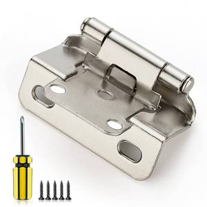 lot 20342 image: Ravinte 30 Pack 15 Pairs 12 inch Overlay Kitchen Cabinet Hinges Self Closing Cabinet Door Hinges Kitchen Cabinet Semi Wrap Around Hinge For Face Frame Cabinet Satin Nickel Face Mount Cabinet Hardware