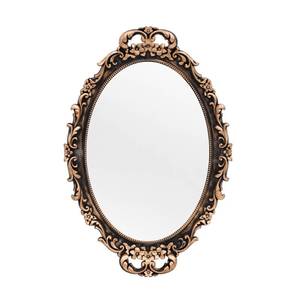 lot 20346 image: Tstarer Vintage Decorative Gold Framed Mirror, Wall Hanging Mirrors and Tabletop Tray for Bedroom Living Room Dresser Decor, Oval- 9.6 W x 14.3in L (Bronze)in