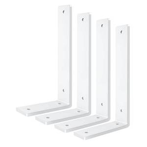 lot 20352 image: White Floating Shelf Bracket 6 Inch, 2 Pack Heavy Duty Shelf Brackets, Wall Shelf Bracket for DIY Decorative with Mounting Hardware (2 Pack)