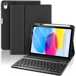 lot 20358 image: OPAKIT Keyboard Case for iPad 10th Generation 2022 and A16 11th Generation 2025(10.911 inch), Detachable Wireless Keyboard Cover with Pencil Holder for New iPad 10th Gen 2022 - Black
