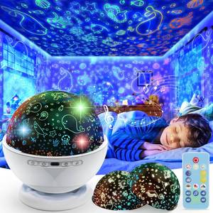 lot 20363 image: Night Light Projector,Night Light for Kids Room with Remote and Timer,360° Rotation,3 Projection Films,18 Light Modes,8 Lullaby Songs,Kids Night Lamp, Christmas Birthday Gifts for Boys Girls (white) (No Base)