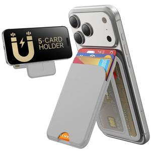 lot 20382 image: TWZKG for MagSafe Wallet, 5 Cards Holder with Stand, Magnetic Phone Wallet Stand for iPhone 171615141312 Pro Max Air Plus Series, RFID Blocking Vegan Leather, BLACK