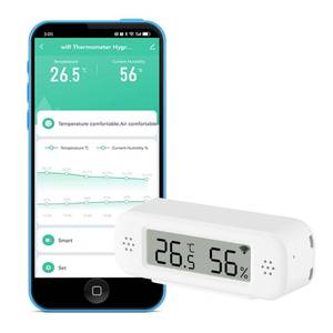 lot 20390 image: WiFi Thermometer Hygrometer Smart Temperature and Humidity Sensor, Real-time Monitor, App Notification, Digital Indoor Temperature Sensor, Compatible with AlexaGoogle Home(1Pack)