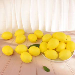 lot 20391 image: HOMFREEY 16PCS Simulation Lemon Fake Fruit Realistic Kitchen Fruit Ornaments Home Kitchen Table Ornaments Glass Jar Filler, Thanksgiving, Christmas Home Decoration (Yellow Lemon)