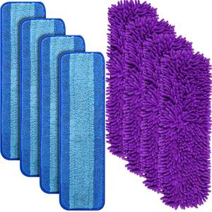 lot 20392 image: 8 Pack Mop Pads for Bona Family of Mops, 4 Pet Microfiber Sweeping Pad  4 Microfiber Deep Clean Pad, Reusable Mop Refill Replacement Head for Multi-Surface Floors