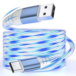 lot 20399 image: Atsidexa USB C Flowing LED Charging Cable, Light Up Fast Charger Cord for iPhone 1615, Galaxy, iPad, Android, Glowing Night Visible Cable with Flowing Light, Fast Charge and Sync (Blue, 3.3FT)