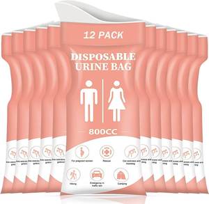 lot 20400 image: DIBBATU Disposable Urinal Bag,6 PCS 800ML Emergency Urine Bag, Unisex Urinal Bag, Portable Camping Pee Bag, Travel Urine Bags Vomit Bag for Traffic Jams, Camping, Hiking, Pregnant, Patient, Kid