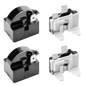 lot 20404 image: Wehhbtye 4 PCS 1 Pin Refrigerator Starter Relay QP2-4.74r7 and 6750C-0005P Overload Protector - Compatible With LG Compressor and Freezers