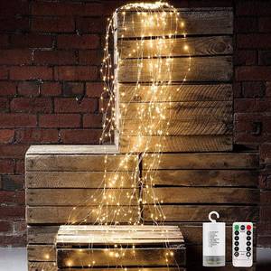 lot 20410 image: VOOKRY 10 Strands 200 LEDs Hanging Twinkle Fairy Lights Battery Operated with Remote, Waterproof Waterfall Vine String Lights Silver Wire Branch Lights with Timer for Outdoor DIY Watering Can Lights