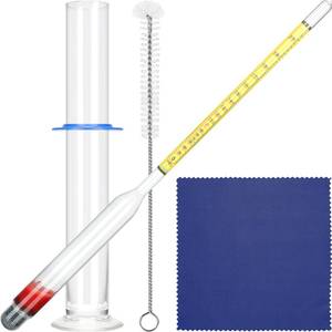 lot 5907 image: Chengu Hydrometer Alcohol Meter Test Kit 0-200 Proof with Glass Cylinder, Brush and Dust Cloth, Distilling Moonshine Alcoholmeter for Proofing Distilled(Stylish Style)
