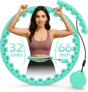 lot 5910 image: JLoibao Weighted Hula Circle with 32 Links(66 Inch), Sweet Weight Ball, for Adults Weight Loss, Infinity Fitness Hoop Plus Size, for Women Smart Exercise Equipment