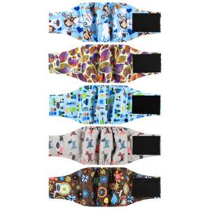 lot 5913 image: Male Dog Diapers, High Absorbing Dog Belly Bands for Male Dogs, Washable Reusable Dog Males Wraps(5 Pack)