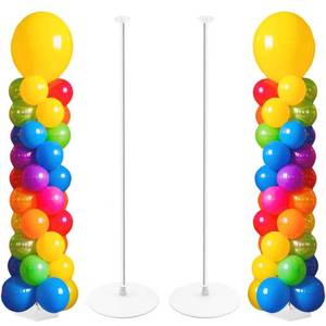 lot 5924 image: Tamodan Adjustable balloon column kit set of 2, 78 Inch balloon tower Reusable Metal Telescopic Designballoons tower stand for Weddings, Birthdays, Baby Showers and Graduation Events