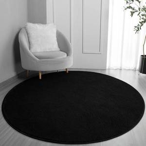 lot 5930 image: FlyDOIT Round Area Rugs for Bedroom Living Room, 4x4 Black Super Soft Comfy Thickened Memory-Foam Indoor Circle Carpet, Modern Aesthetic Minimalist Carpet for Boys Girls Adults Nursery Home Dcor