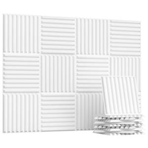 lot 5936 image: WADILE 10 Pack 3D Wall Panels Peel and Stick, 11.8x11.8in Black PVC Decorative Wall Panels for Interior Wall Decor, Living Room, Bedroom, TV Background, Gaming Room, Home Wall Art, Whitein