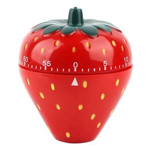 lot 6258 image: Joyzan Strawberry Shaped Timer, Cartoon Mechanical Time Reminder Cute Fruit Cooking Kitchen Baking Household Manual Precise Countdown 60 Minutes Meal Prep Wake Up Home Study Desktop Classroom