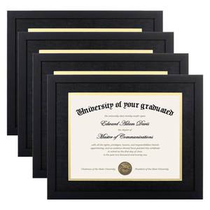 lot 6267 image: upsimples 11x14 Diploma Frame Certificate Degree Document Frame with High Definition Glass, 8.5 x 11 with mat for Wall and Tabletop, Black Double Mat, 2 Pack