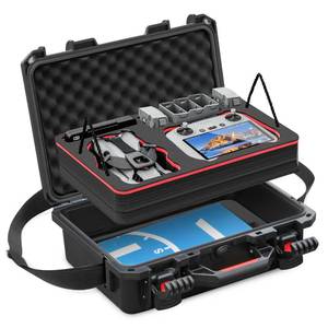 lot 6268 image: STARTRC Dual Layer Waterproof Hard Case for DJI Mini 5 Pro4 Pro3 - Organized Storage for Drone, Fly More Combo, 6 Batteries, 65W Charger, filter set, RC2RC-N3 and landing pad