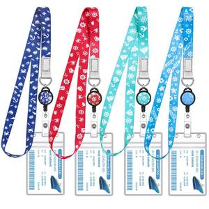 lot 6284 image: A4 Pack Cruise Lanyard for Ship Cards Lanyards with Retractable Badge Reels Waterproof ID Badge Holder, 2026 Cruise Essentials Accessories