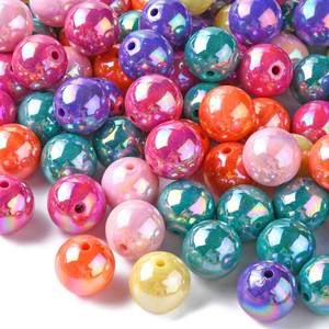 lot 6310 image: DanLingJewelry 100Pcs 20mm AB Color Opaque Bubble Beads Acrylic Round Plastic Beads for DIY Necklace and Bracelet Jewelry Making incomplete