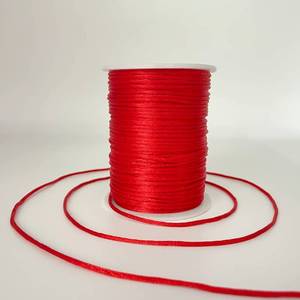 lot 6381 image: 2 mm 330 Feet Satin Nylon Cord String for Jewelry Making Bracelet Necklaces Beading Thread Rattail Macrame Kumihimo Chinese Knot Craft Red