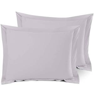 lot 6388 image: Nestl Soft Pillow Shams Set of 2 - Double Brushed Microfiber Pillow Covers - Hotel Style Premium Bed Pillow Cases, with 1.5� Decorative Flange, Standard 20x26in - Gray Lavenderin