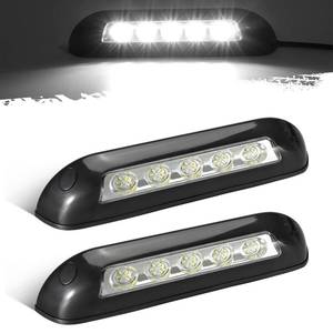 lot 6399 image: Partsam 2Pcs 8� RV Porch Lights 12V IP67 Waterproof Utility Strip Lights Bar Surface Mount for Motorhome Caravan Camper Boat Marine Black Housing