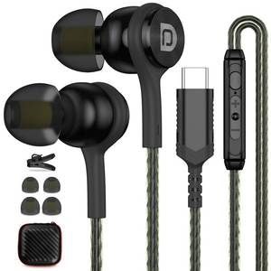 lot 6403 image: iMangoo USB C Headphones for iPhone 17 17e 16 16e 15 Wired Earbuds Plug in Ear Buds USBC Headphone Wire with Microphone Volume Control Cord Earphones for Gym Workout Sports Running Home Office School
