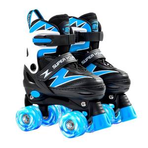 lot 6409 image: SUPER YOUNGSTER Adjustable Roller Skates Boys Kids Ages 5-8 8-12 Roller Skates Girls with Light up Wheels, Fun Rollerskate for Youth Toddlers size 10 to 13C
