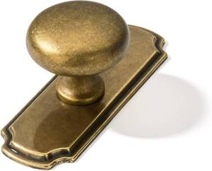 lot 6423 image: khtumeware 2 Pack 1-14 inch Backplate for Cabinet Knobs Antique Brass Drawer Knobs Cabinet Hardware Vintage Aged Knobs with Backplate