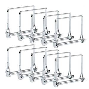 lot 6450 image: 10 Pack 14x4 Inch Trailer Coupler Pin Heavy Duty Wire Lock Pin PTO Shaft Locking Hitch Pin Safety Towing Hitch Pin Trailer Accessories for Farm Trailers Wagons Lawn Garden (Silver)