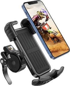 lot 6455 image: Marspeeder Bike Phone Holder Mount, Super Stable Metal Motorcycle Phone Mount with Security Lock, Bicycle Phone Holder Handlebar with Soft Cushion and Adjustable Clip Compatible with 4.7ftft-6.8ftft Phone