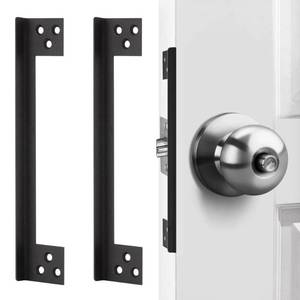 lot 10242 image: MOSECYOU Door Latch Shield Plates, Outswing Door Security Protector, Door Latch Guard, Cover to Block Access to The Door LockDeadbolt Latch (7 in. - 1pack)