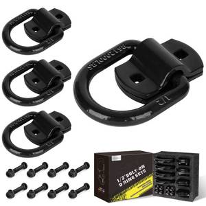 lot 10268 image: AUTOBOTS 12 Heavy Duty Bolt-On Forged D Ring, 12000Lbs Break Strength Tie Down Anchors Hooks, for Trailers, Trucks, and Cargo Tie Downs (Pack of 4) Blackin