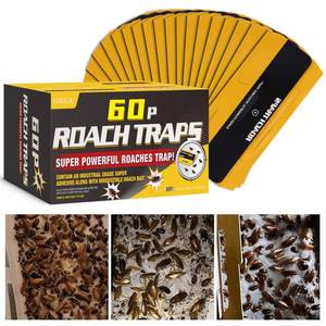 lot 10270 image: 60 Pack Roach Traps,Roach Killer Indoor Infestation,Cockroach Killer Indoor Home,Glue Roach Traps,Roach Motel,Child and Pet Friendly