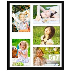lot 10287 image: DUENPY 13x16 Picture Frame 5x7 Collage Picture Frame Displays Five 5x7 inch Photos Collage Wall Decor Wall Hanging Black