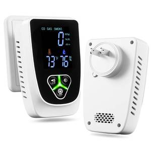 lot 10291 image: 5-in-1 Carbon Monoxide Detectors Plug in, Smoke Alarm and Natural Gas Leak Detector with Temperature and Humidity Sensor, Portable CO Detector with LCD Display Sound and Light Alert for Home Travel