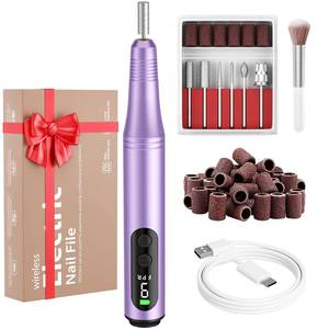 lot 10317 image: Electric Nail Drill Kit, Electric Nail File Cordless Nail Drill Machine for Acrylic Gel Dip Powder Nails, Professional Portable Manicure Pedicure Rechargeable Lightweight for Home Salon Use