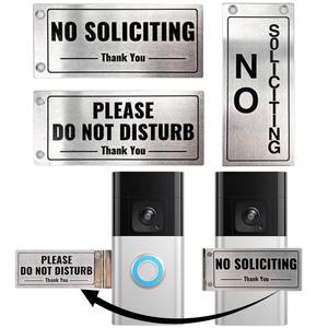 lot 10327 image: Metal Doorbell Cover No Soliciting Sign for House