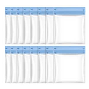 lot 10344 image: Xzenuo Jewelry Bags, Anti-Tarnish Jewelry Pouches for Organizer and Storage, 16pcs a Set Clear EVA Small Bags for Gold Silver Earring, Necklace, Ring, Chain Bracelet Travel (Blue, Large Size)